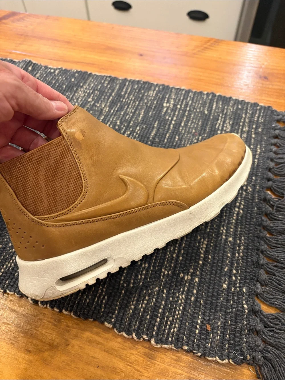 Nike Women’s Tan Leather Chukka Boots with White Sole